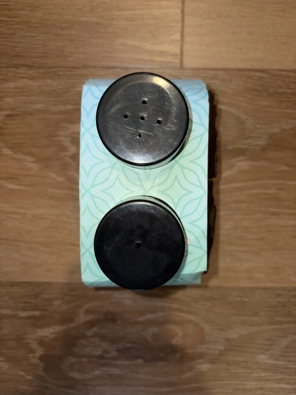 Handcrafted Wooden Salt & Pepper Caddy Set Rustic Kitchen Table Decor New